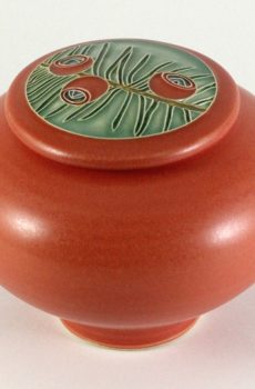 Yew covered jar