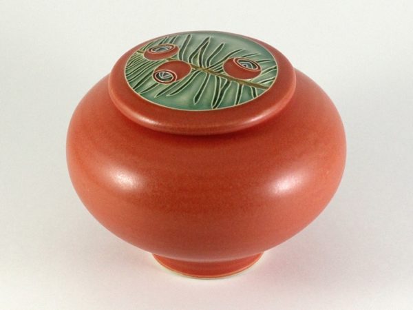 Yew covered jar