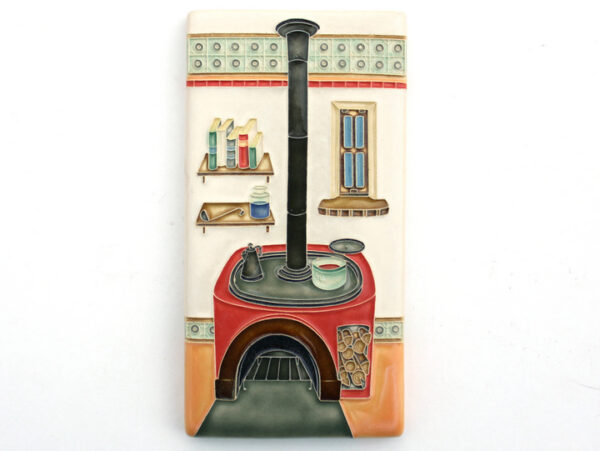 Adobe fireplace tile